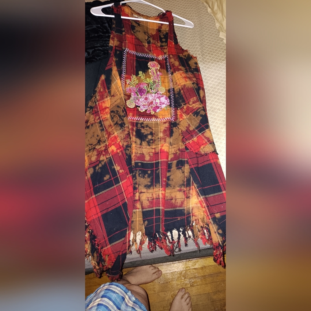 Autumn colored throw over andree brand size small